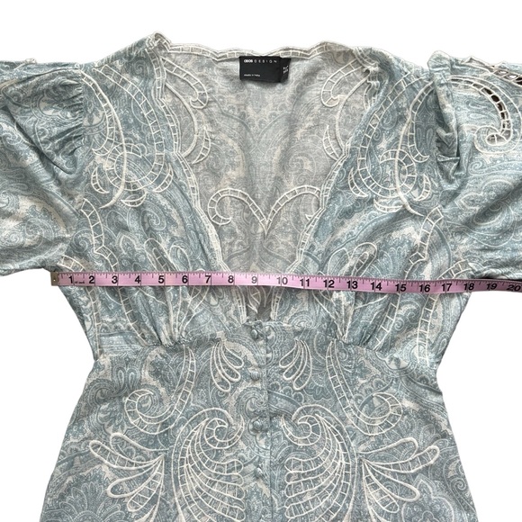 ASOS- Sold Out Cutwork Button Through Dress in paisley floral print - Size 6 - Picture 8 of 11